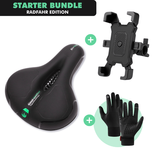 Radfahr-Starter-Bundle: CloudComfort Max + ThermoPro Handschuhe + SmartGrip Handyhalterung