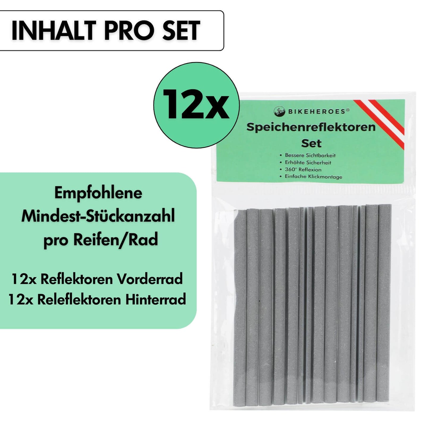 Speichenreflektoren Set (12 Stück)