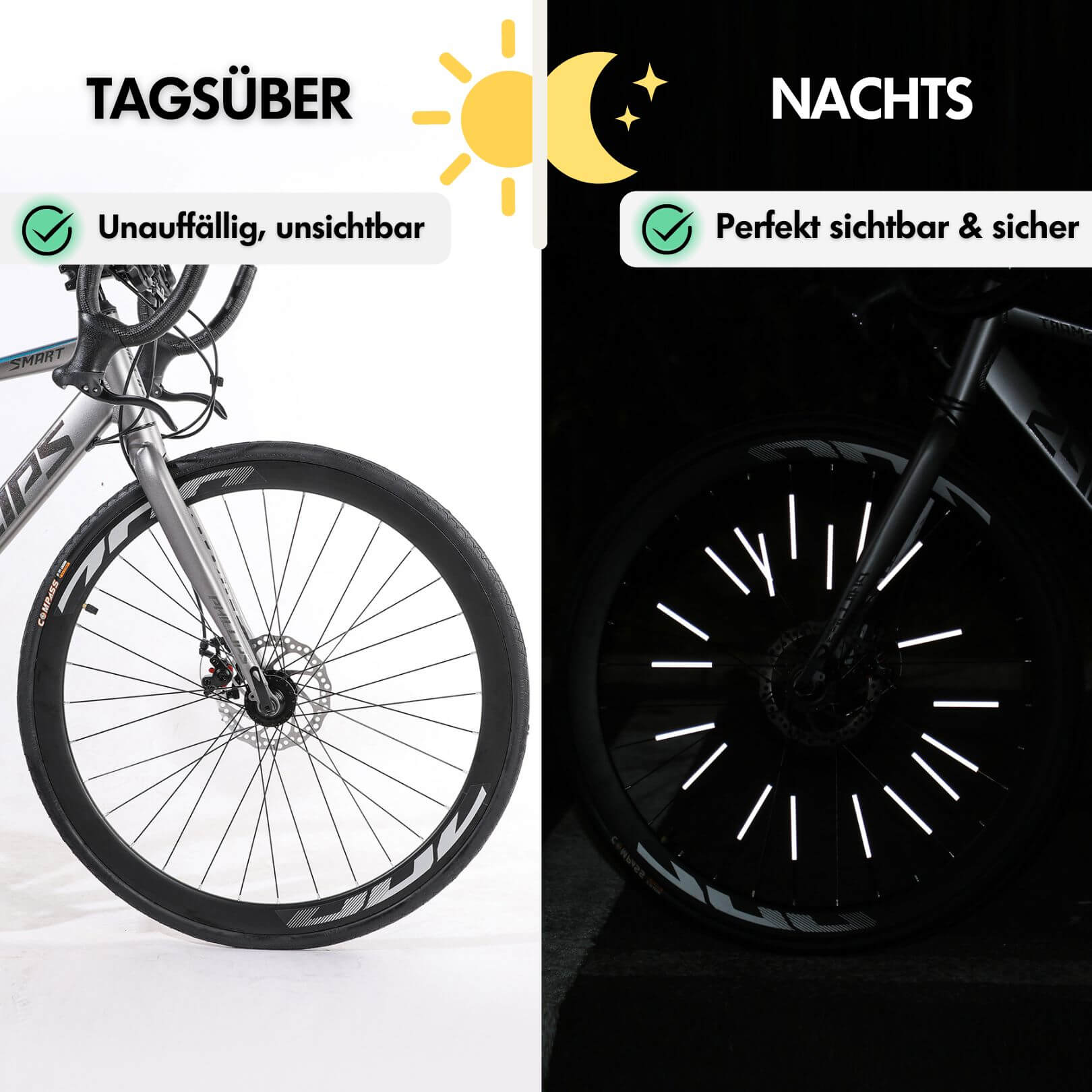 fahrrad reflektoren mountainbike Speichenreflektoren Set (12 Stück) – BikeHeroes