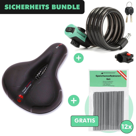 SICHERHEITS-BUNDLE: CloudComfort Max + Radschloss Pro + 12 Stück Kostenlose Reflektoren