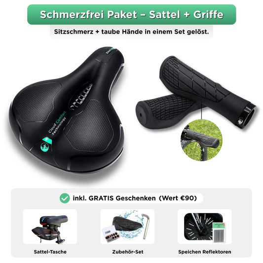 Schmerzfrei Paket – Sattel + Griffe